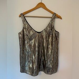 J. Crew Metallic Tank Top • Black/Gold • Size 2